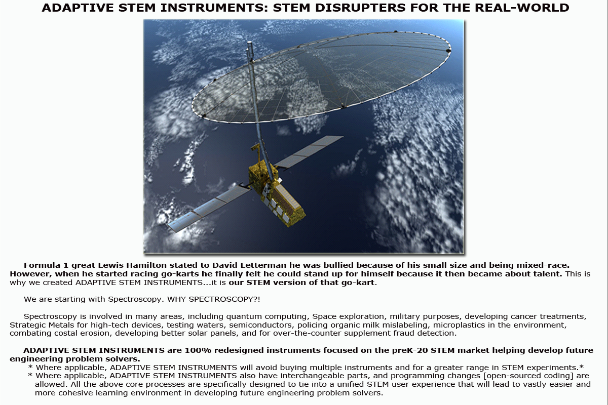 ADAPTIVE STEM INSTRUMENTS for GLOBAL HEALTH SCIENCE INSTITUTE part C, STEM disruptors for the real world.